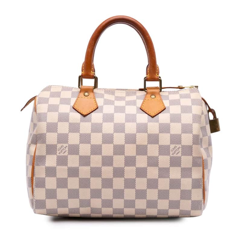 Louis Vuitton Damier Azur Speedy 25 White Canvas Good condition - Front View