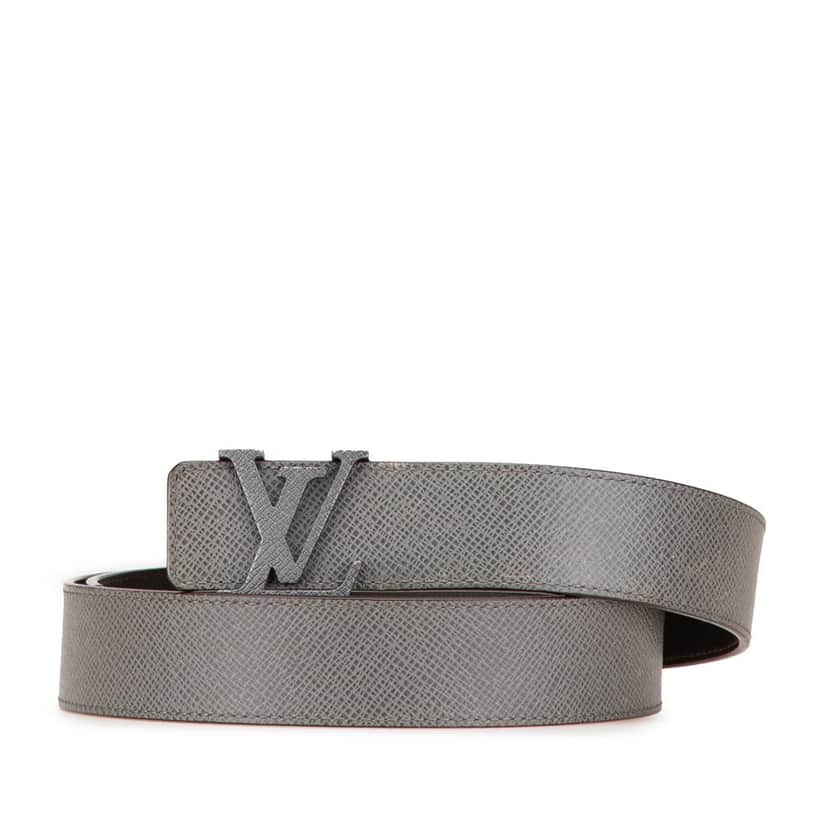 Louis Vuitton Taiga Initiales Belt Grey Leather Good condition - Front View