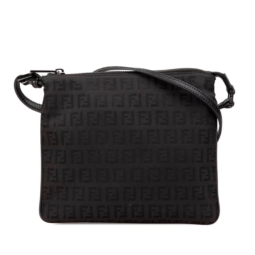 Fendi Zucchino Canvas Crossbody Black Canvas Good condition - Front View