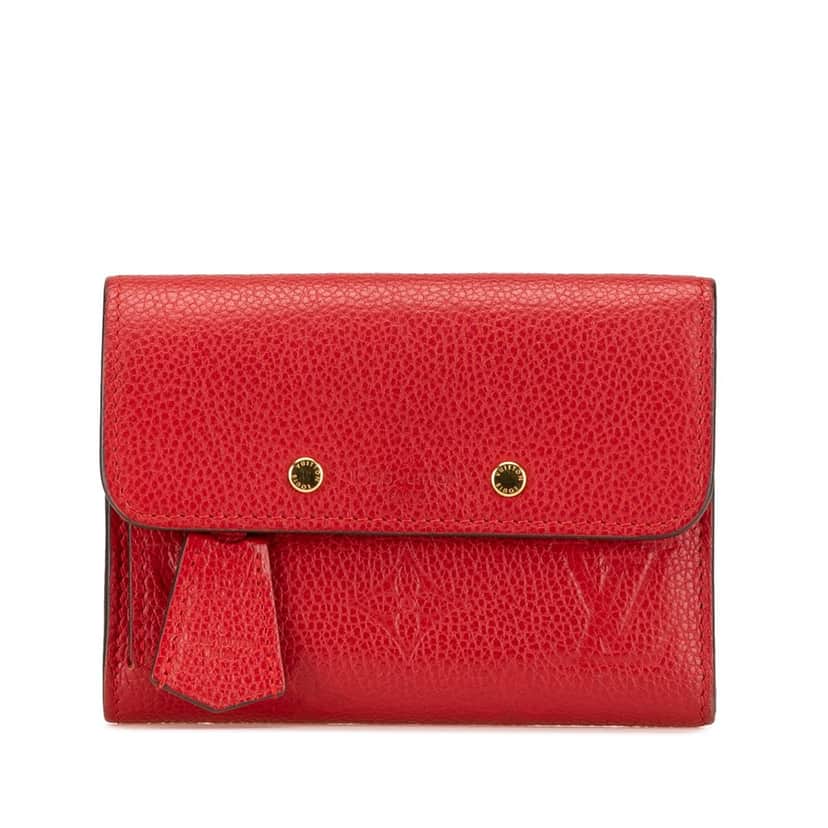 Louis Vuitton Monogram Empreinte Pont Neuf Wallet Red Leather Good condition - Front View