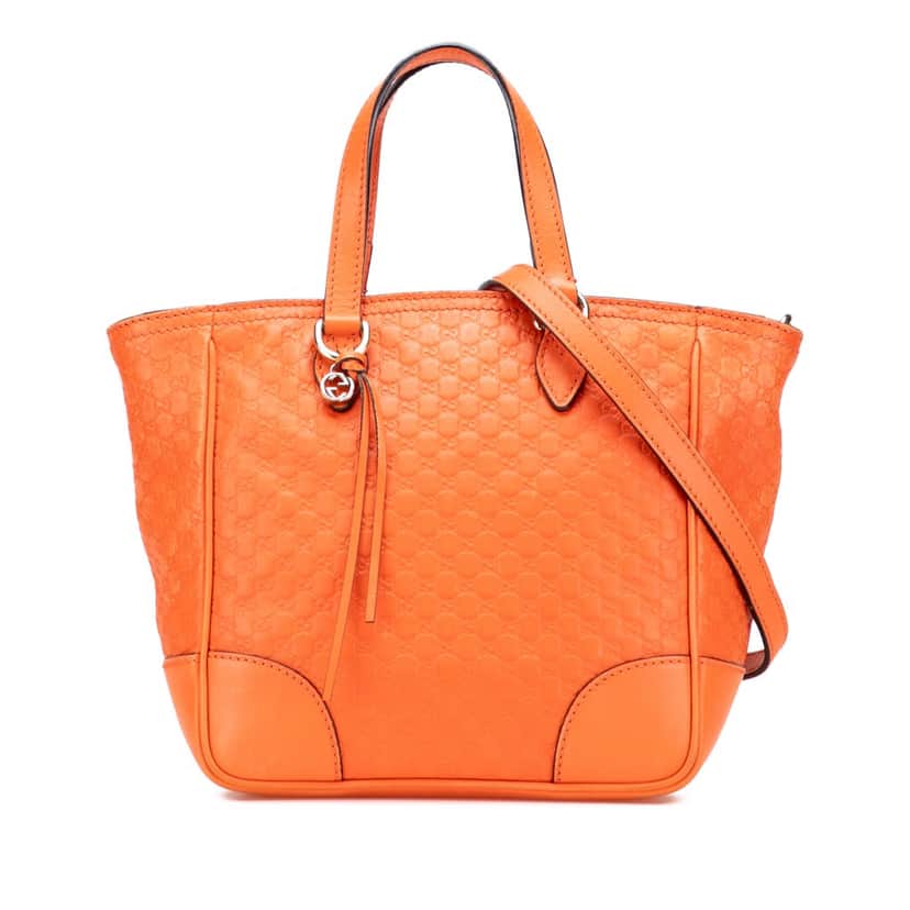 Gucci Small Microguccissima Bree Satchel Orange Leather Good condition - Front View