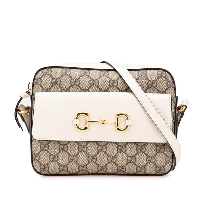 Gucci Small GG Supreme Horsebit 1955 Crossbody Brown Canvas Good condition - Front View