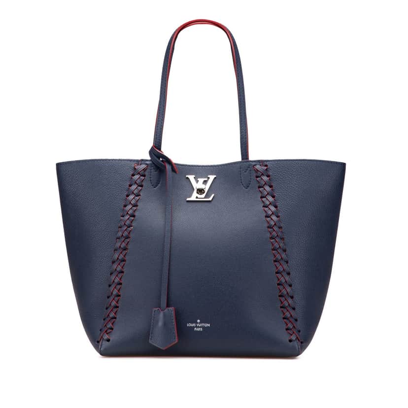 Louis Vuitton Braided Lockme Cabas Blue Leather Good condition - Front View