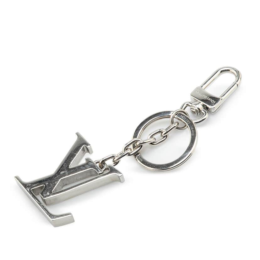 Louis Vuitton Stainless Steel LV Initials Key Holder And Bag Charm Silver Stainless steel Good condition - Front View
