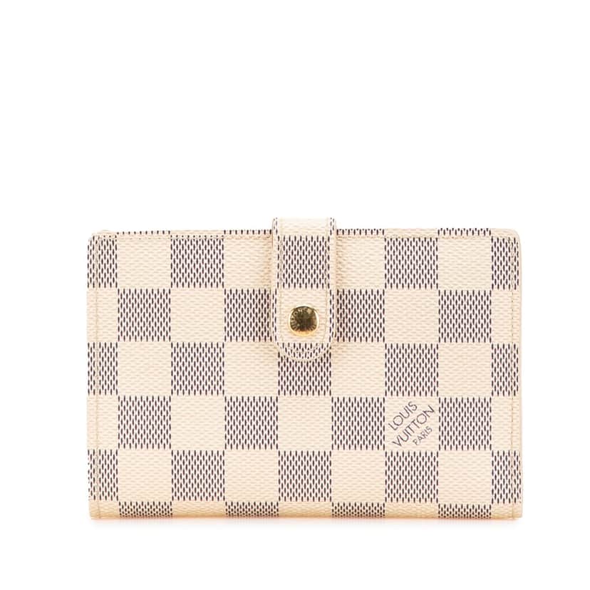 Louis Vuitton Damier Azur Porte Monnaie Billets Viennois White Canvas Good condition - Front View