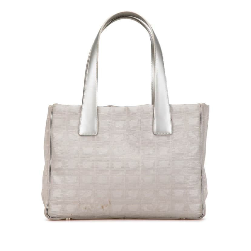 Chanel New Travel Line Nylon Tote Grey Fair condition - Front View