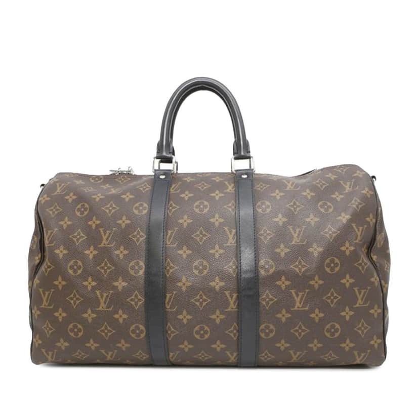 Louis Vuitton Monogram Macassar Keepall Bandouliere 45 Brown Canvas Good condition - Front View