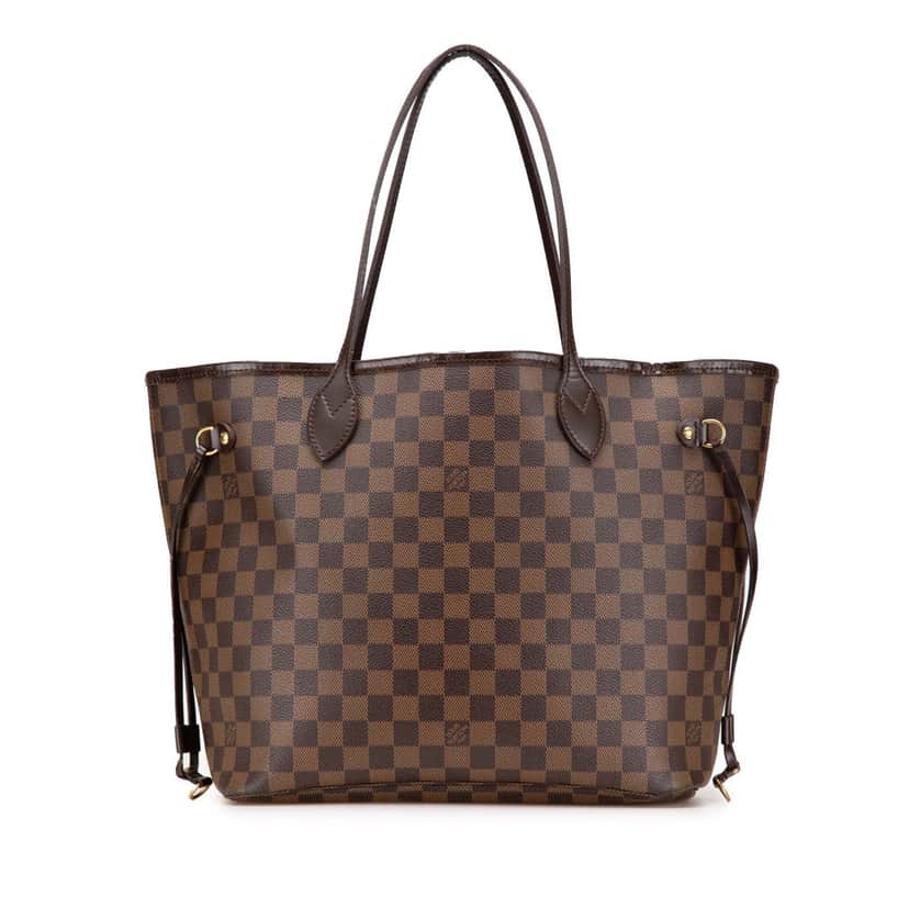 Louis Vuitton Damier Ebene Neverfull MM Brown Canvas Good condition - Front View