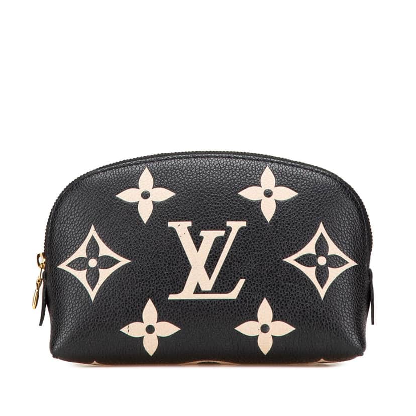 Louis Vuitton Bicolor Monogram Empreinte Giant Cosmetic Pouch Black Leather Good condition - Front View