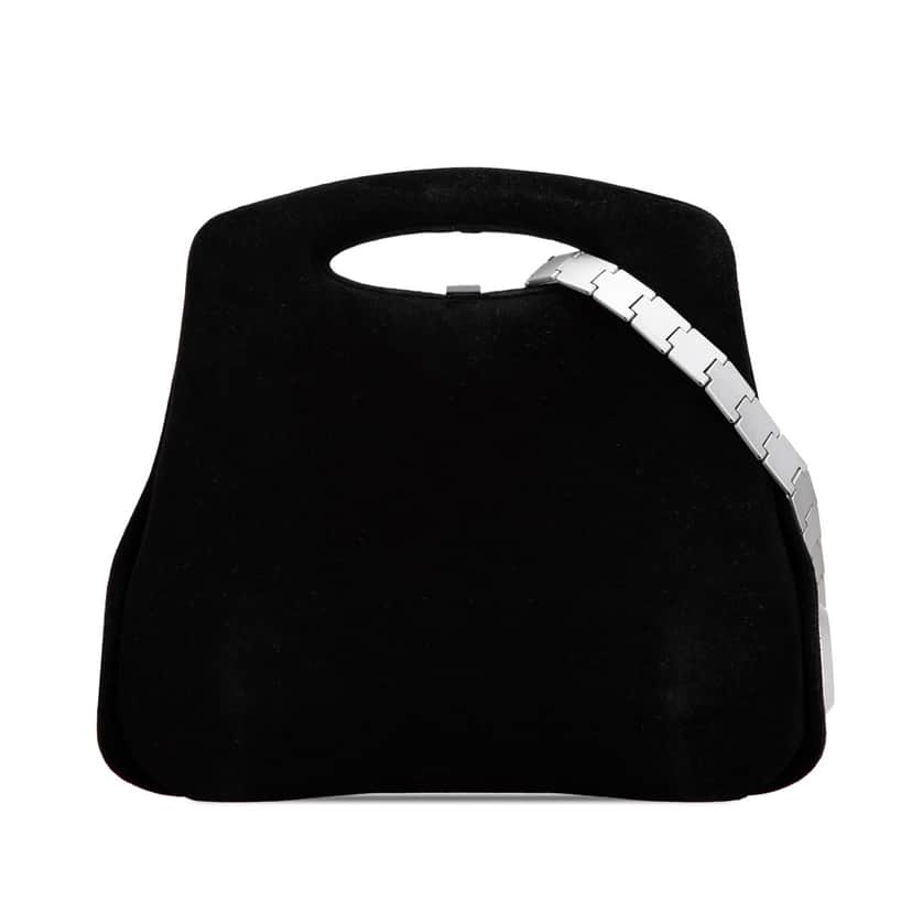 Chanel Suede Millennium 2005 Hard Case Hip Bag Black Leather Good condition - Front View