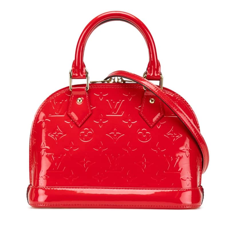 Louis Vuitton Monogram Vernis Alma BB Red Leather Good condition - Front View