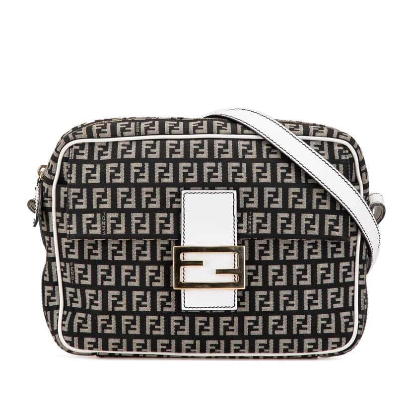 Fendi Zucchino Canvas Crossbody Black Canvas Good condition - Front View