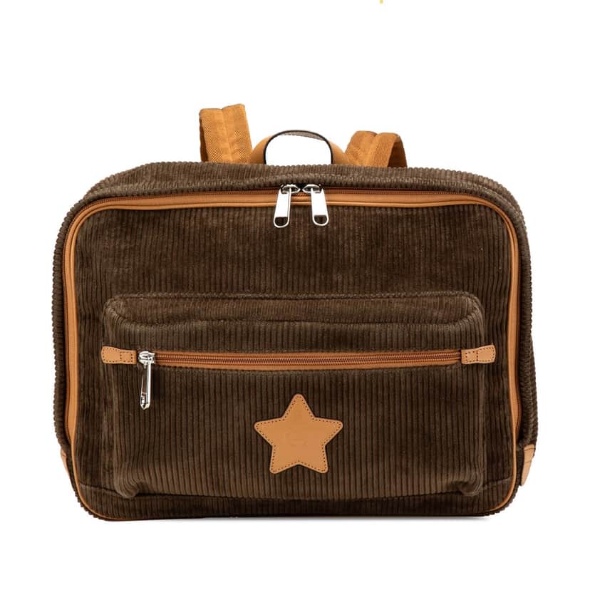 Gucci Childrens Interlocking G Corduroy Backpack Brown Velvet Good condition - Front View
