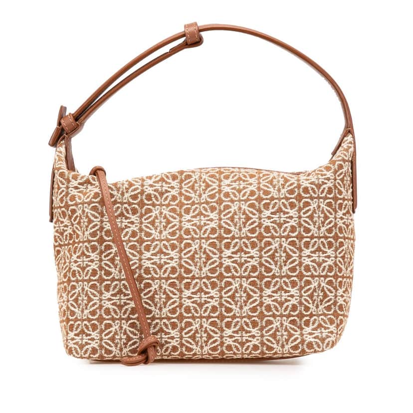 Loewe Small Anagram Canvas Cubi Bag Brown Canvas Good condition - Front View