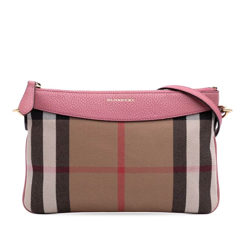 Burberry House Check Canvas Derby Peyton Crossbody Brown Canvas Good condition - Front View