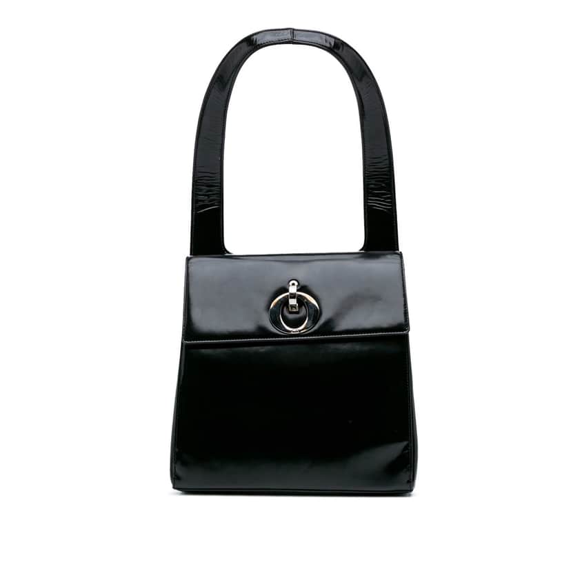 Dior Patent Shoulder Bag Black Leather Good condition - Front View