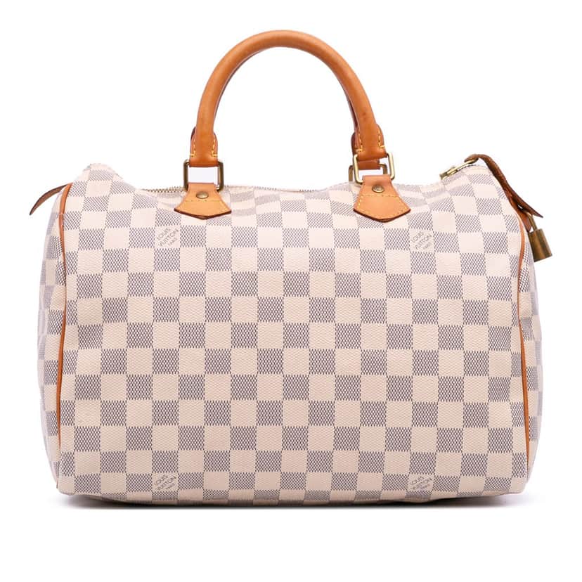 Louis Vuitton Damier Azur Speedy 30 White Canvas Good condition - Front View