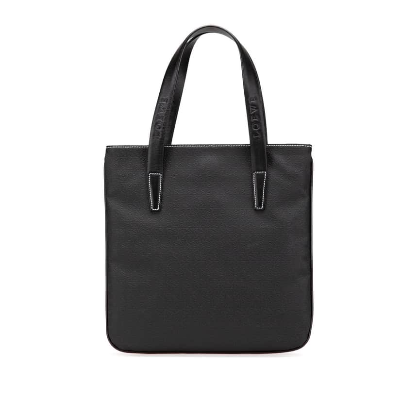 Loewe Anagram Leather Tote Black Leather Good condition - Front View