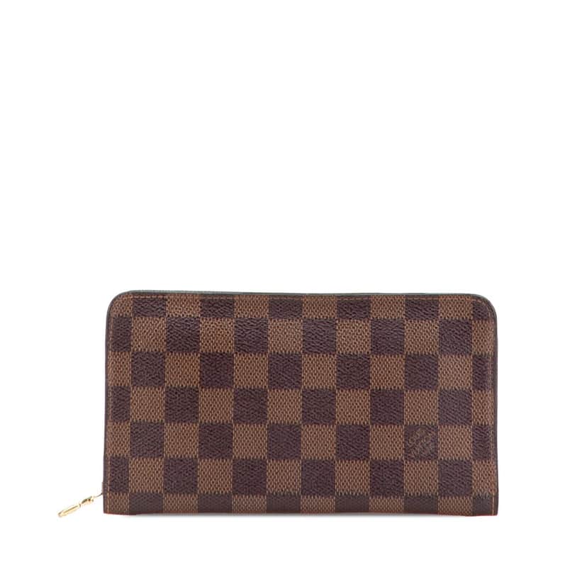 Louis Vuitton Damier Ebene Porte Monnaie Zippy Long Wallet Brown Canvas Good condition - Front View