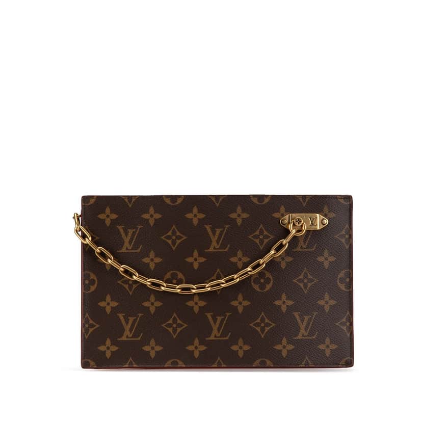 Louis Vuitton Monogram Legacy Chain Clutch Brown Canvas Good condition - Front View