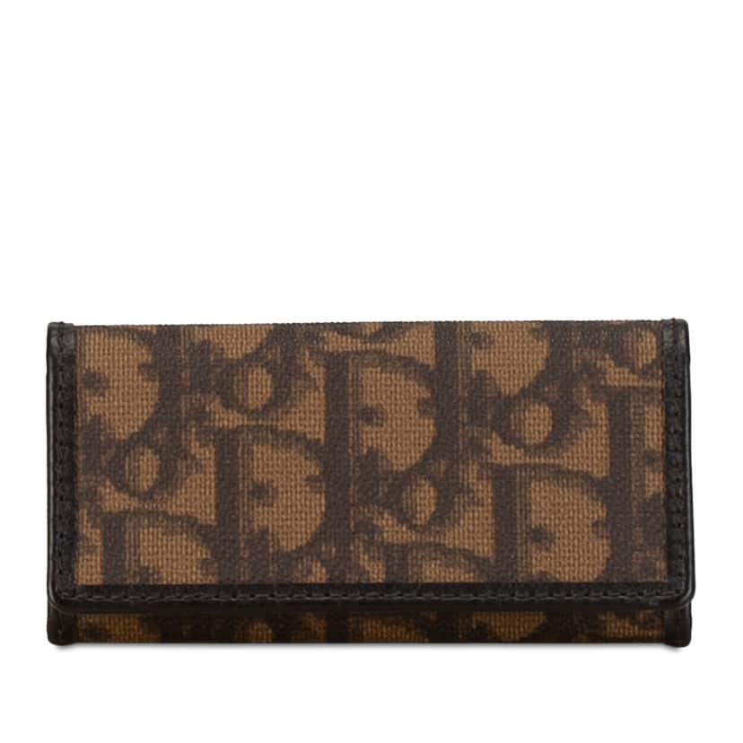 Dior Oblique Canvas Key Holder Brown Canvas Good condition - Front View