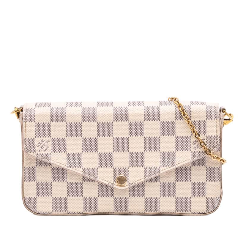 Louis Vuitton Damier Azur Pochette Felicie White Canvas Good condition - Front View
