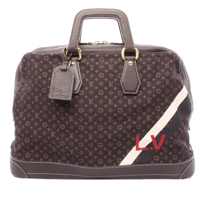 Louis Vuitton Monogram Mini Lin Initiales Isfahan Travel Bag Brown Canvas Good condition - Front View