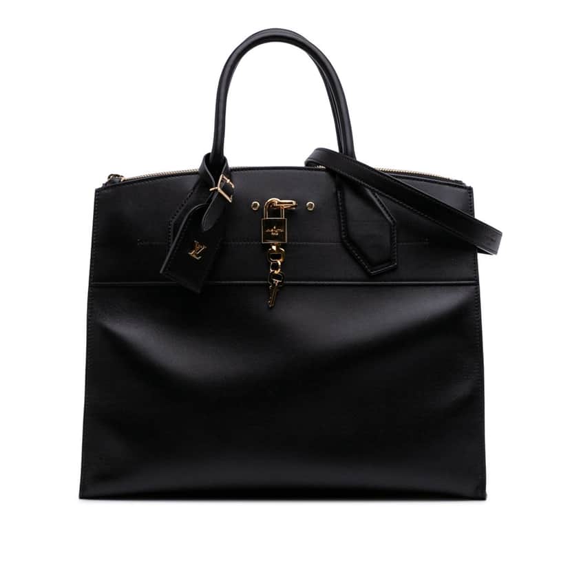 Louis Vuitton Leather City Steamer MM Black Leather Good condition - Front View