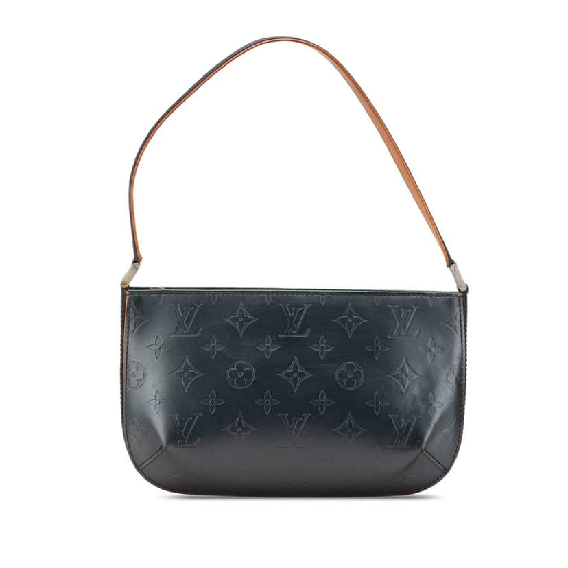 Louis Vuitton Monogram Mat Fowler Blue Leather Good condition - Front View