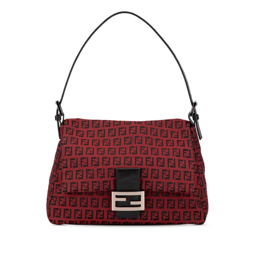 Fendi Zucchino Canvas Mamma Forever Red Canvas Good condition - Front View