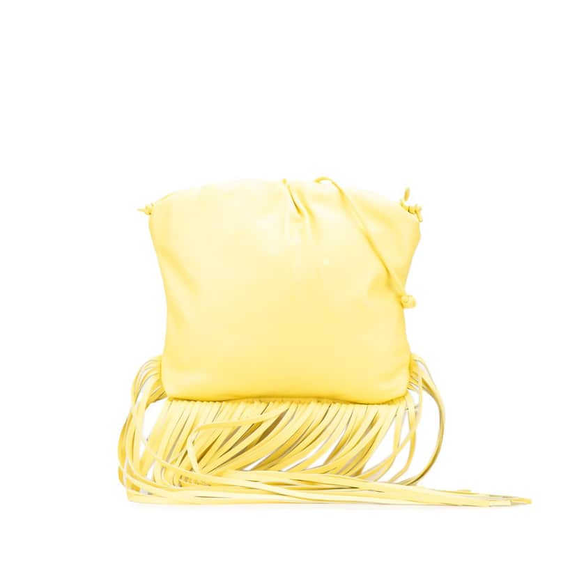 Bottega Veneta Nappa The Fringe Pouch Yellow Leather Good condition - Front View