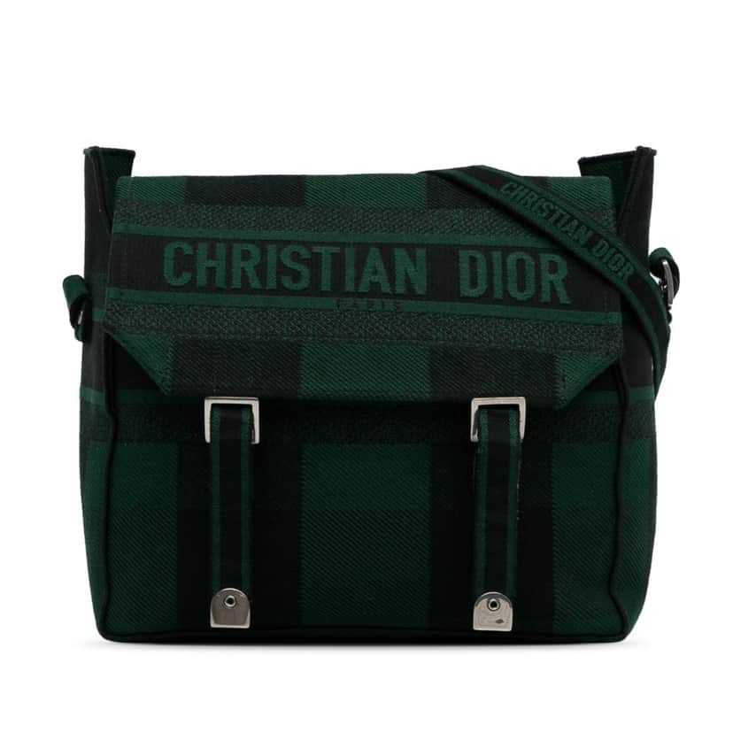 Dior Diorcamp Messenger Bag Green Canvas Very good condition - Front View