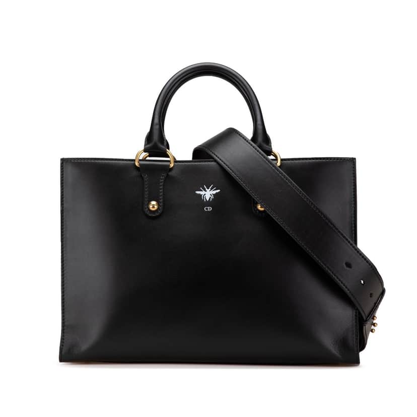 Dior Leather D Bee Satchel Black Leather Good condition - Front View