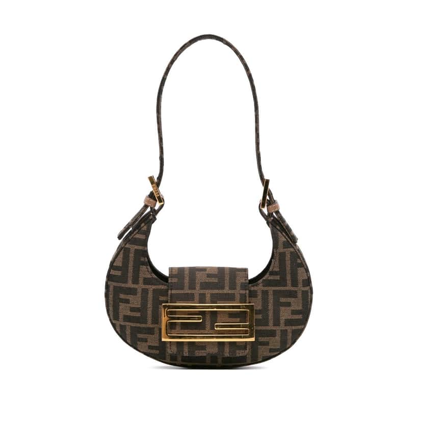 Fendi Mini Zucca Canvas Cookie Hobo Brown Canvas Good condition - Front View