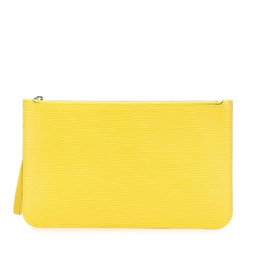 Louis Vuitton Epi Neverfull Pouch Yellow Leather Good condition - Front View