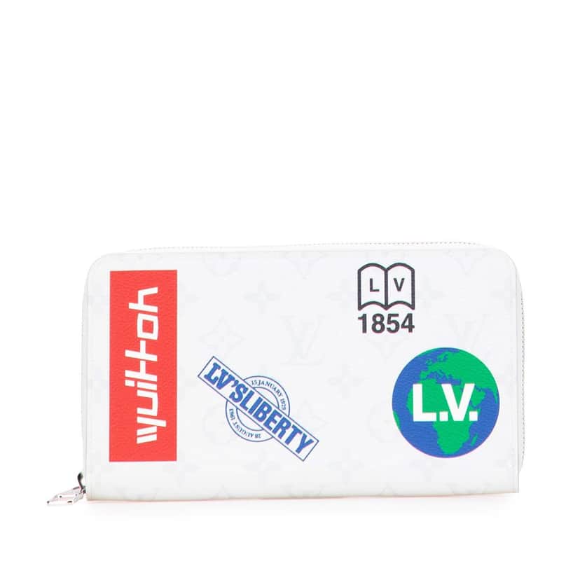 Louis Vuitton Monogram Logo Story Zippy Long Wallet White Canvas Good condition - Front View