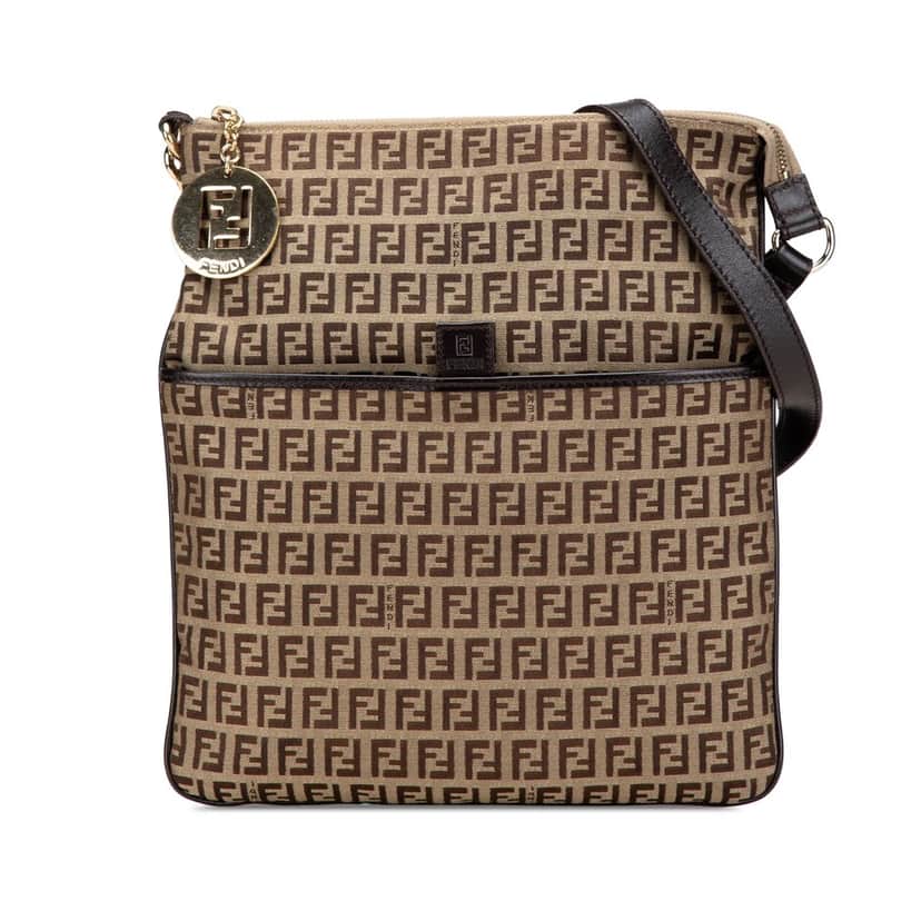 Fendi Zucchino Canvas Crossbody Brown Canvas Very good condition - Front View