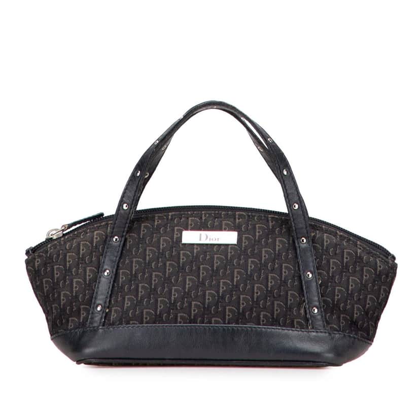 Dior Mini Diorissimo Trotter Canvas Street Chic Handbag Black Canvas Good condition - Front View