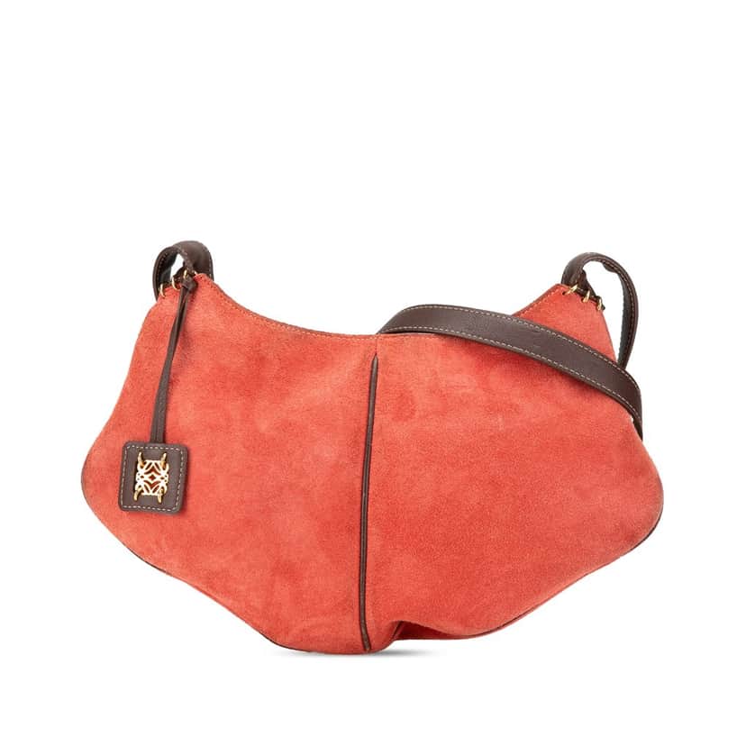 Loewe Suede Crossbody Red Leather Good condition - Front View