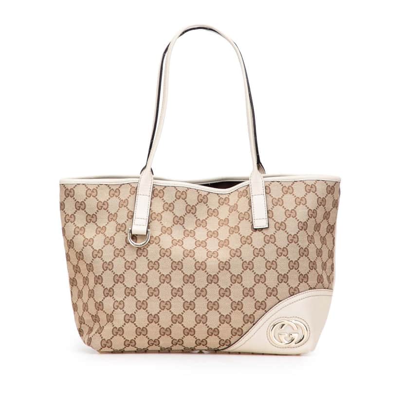 Gucci GG Canvas New Britt Tote Brown Canvas Good condition - Front View