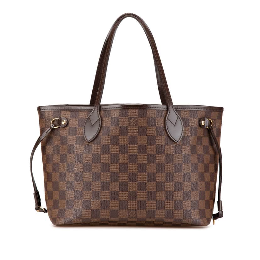 Louis Vuitton Damier Ebene Neverfull PM Brown Canvas Fair condition - Front View