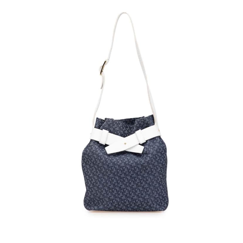 Loewe Canvas Bucket Bag Blue Canvas Good condition - Front View