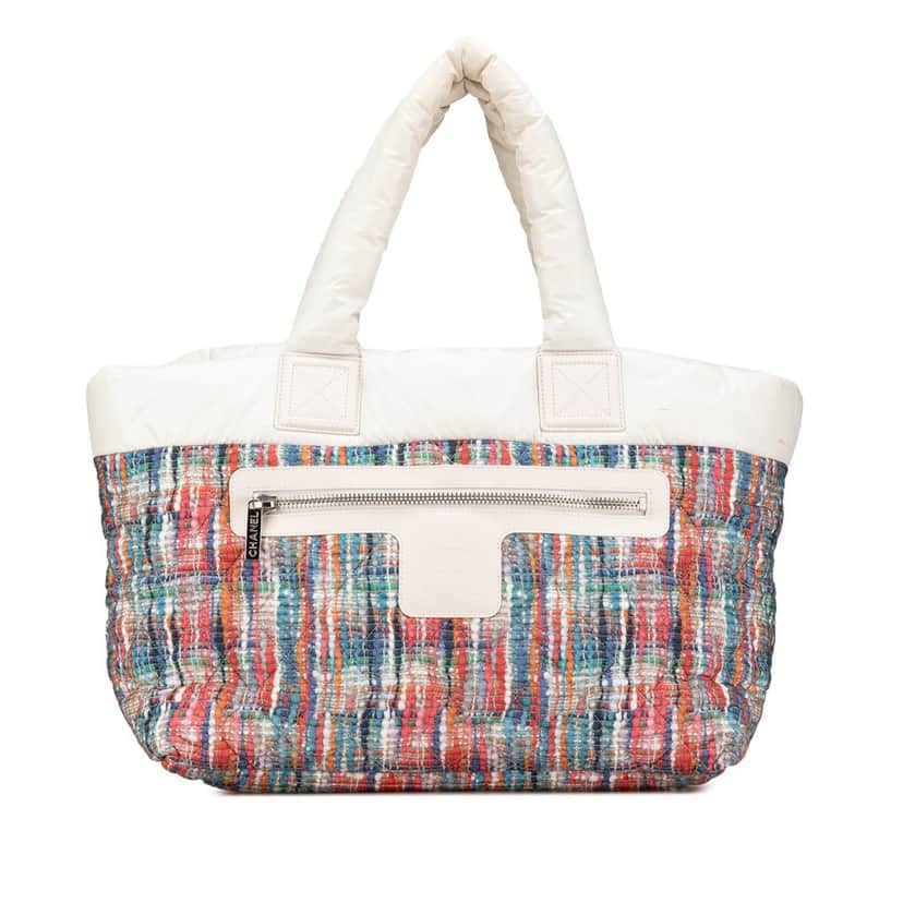 Chanel Nylon Tweed Printed Coco Cocoon Tote MultiColor Very good condition - Front View