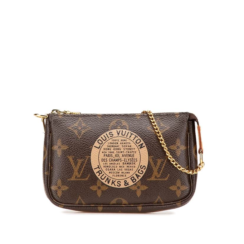 Louis Vuitton Monogram Trunks and Bags Mini Pochette Accessoires Brown Canvas Good condition - Front View