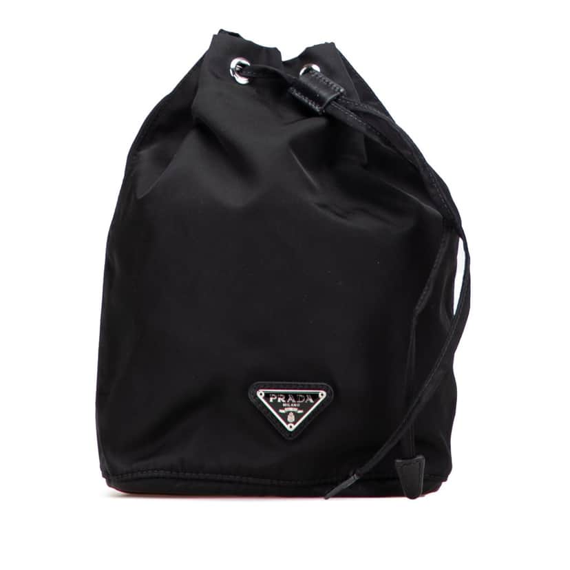 Prada Tessuto Drawstring Pouch Black Good condition - Front View
