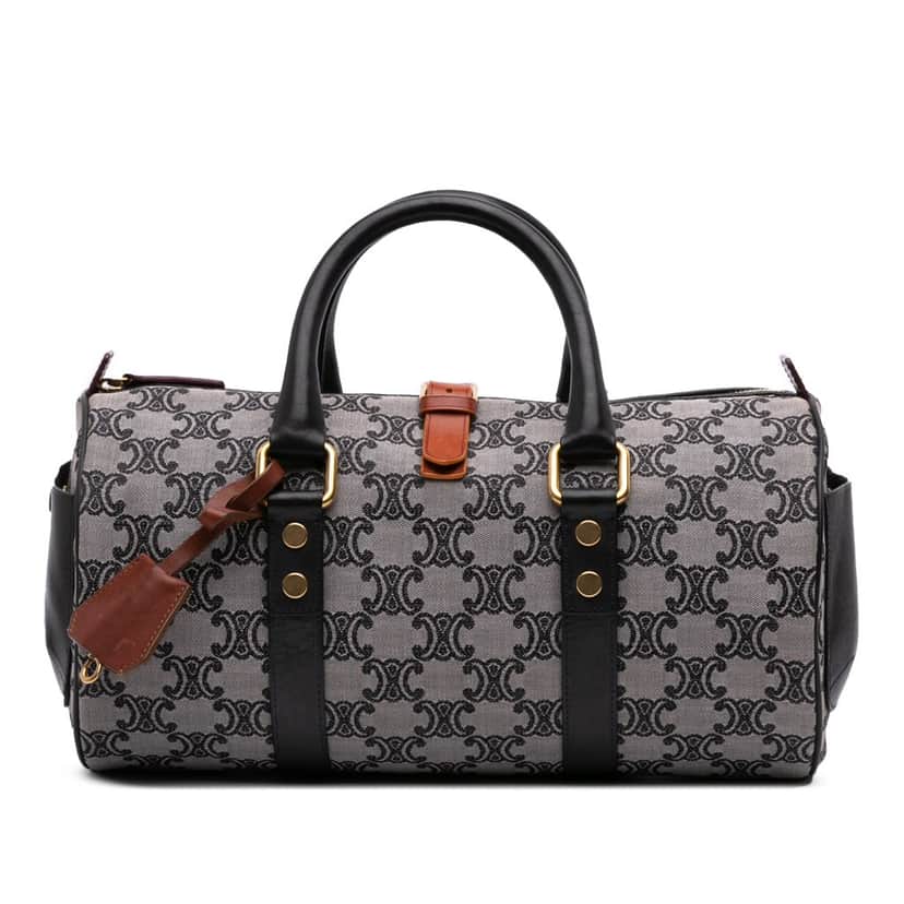 Celine Macadam Canvas Boston Bag Grey Canvas Good condition - Front View