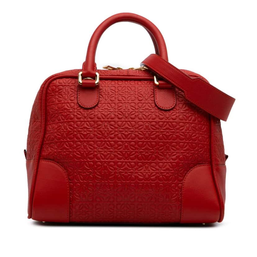 Loewe Anagram Embossed Leather Amazona 75 Red Leather Good condition - Front View