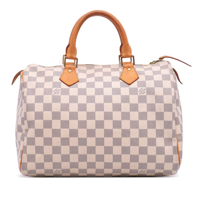 Louis Vuitton Damier Azur Speedy 30 White Canvas Good condition - Front View