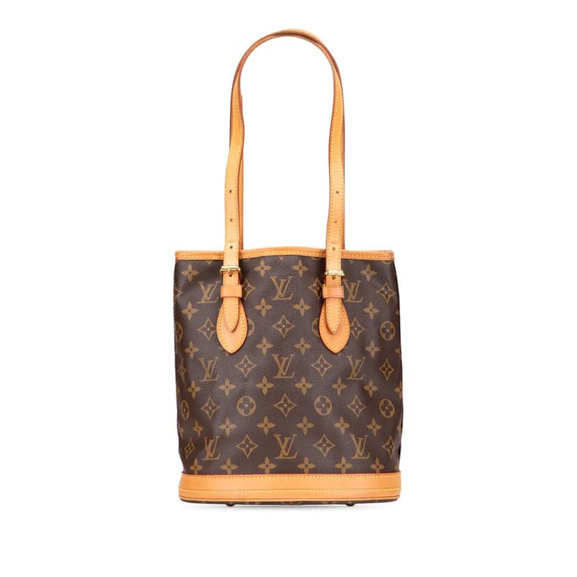 Louis Vuitton Monogram Petit Bucket Brown Canvas Fair condition - Front View