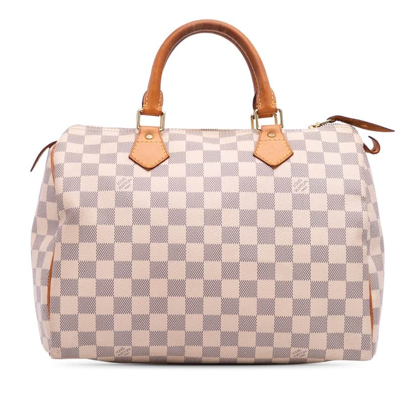 Louis Vuitton Damier Azur Speedy 30 White Canvas Good condition - Front View